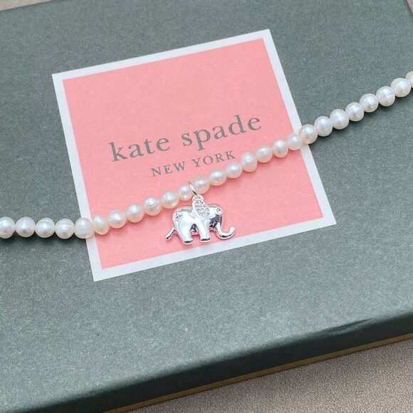 Kate Spade Natural freshwater pearl elephant pendant pearl necklace - Picture 2 of 5
